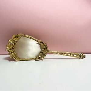 Vintage ornate Victorian brass gold vanity hair brush